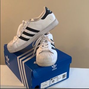 Adidas Superstar white with black stripes